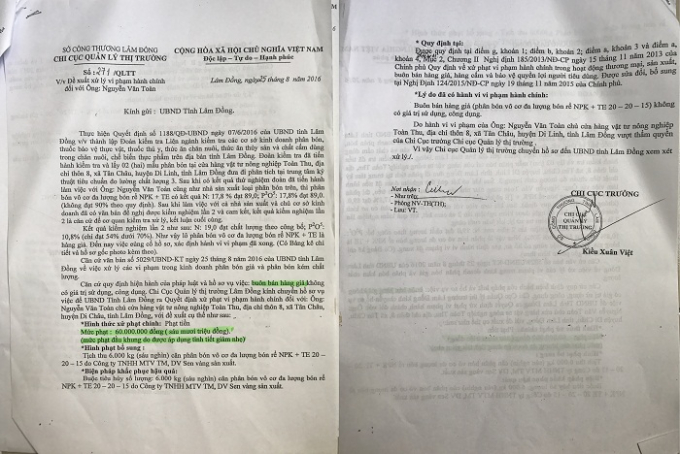 Chi cục quản l&yacute; thị trường tỉnh L&acirc;m Đồng cố &yacute; l&agrave;m tr&aacute;i, bao che khi xử l&yacute; vi phạm?