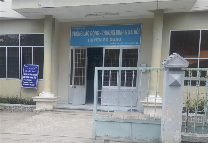 Ph&ograve;ng LĐTB &amp;amp;amp; XH huyện G&ograve; Quao (Ki&ecirc;n Giang).&nbsp;Ảnh Trần Lưu&nbsp; - B&aacute;o Lao động.