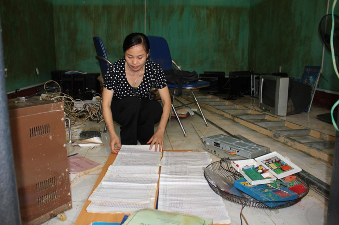 Trường tiểu học Thục Luyện bị cơn lũ tr&agrave;n v&agrave;o l&uacute;c nửa đ&ecirc;m n&ecirc;n nh&agrave; trường kh&ocirc;ng kịp di rời t&agrave;i sản n&ecirc;n mực nước nhấn tr&igrave;m to&agrave;n bộ tầng 1 của nh&agrave; trường với độ cao l&ecirc;n đến 2,5 m2 n&ecirc;n to&agrave;n bộ b&agrave;n ghế, m&aacute;y hồ sơ, sổ s&aacute;ch của nh&agrave; trường ở tầng 1 đ&atilde; bị hư hỏng.&nbsp;