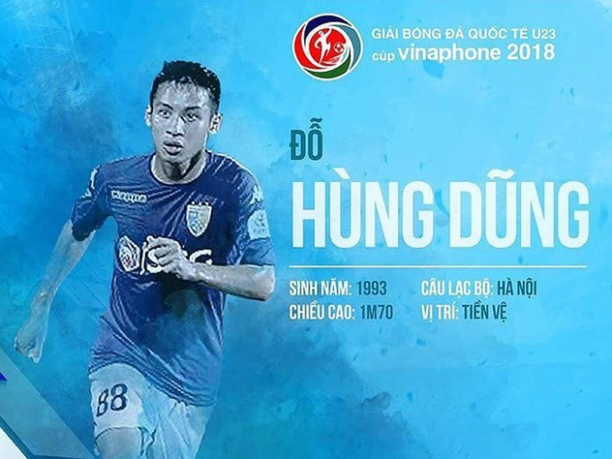 Tiền vệ: H&ugrave;ng Dũng