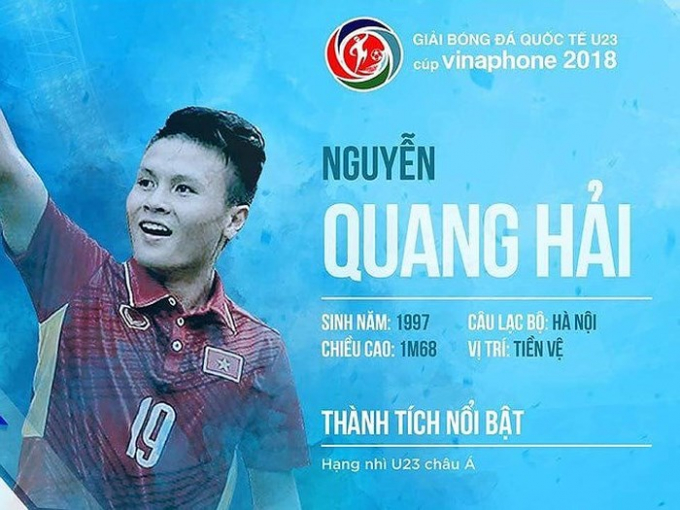 Tiền vệ: Quang Hải