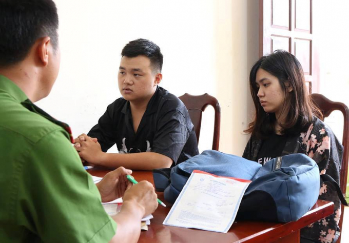 2 đối tượng Phương v&agrave; Ki&ecirc;n tại cơ quan CSĐT.