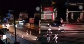 [Clip]: Nhóm thanh niên hỗn chiến, đập phá ô tô náo loạn cả khu phố