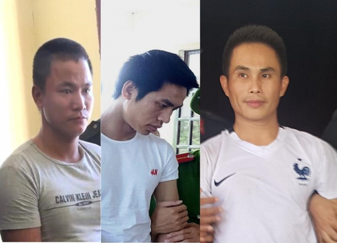 C&aacute;c bị c&aacute;o (từ tr&aacute;i qua) Tuấn, Hiệp, Th&igrave;n.