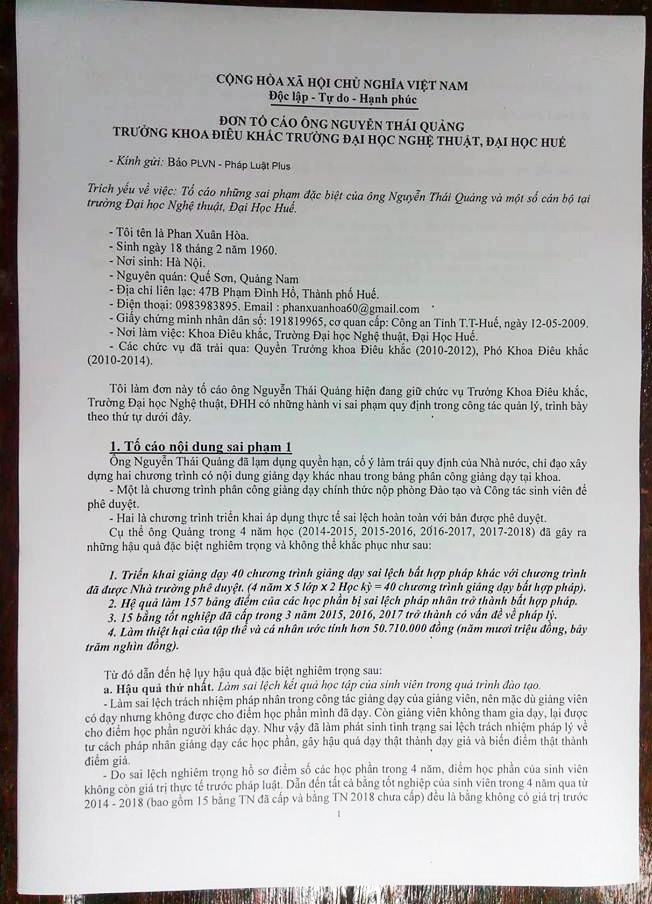 &Ocirc;ng Phan Xu&acirc;n H&ograve;a gửi đơn tố c&aacute;o đến Ph&aacute;p luật Plus.