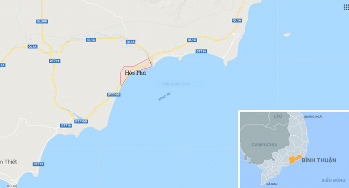 X&atilde; H&ograve;a Ph&uacute; (m&agrave;u hồng), nơi C&ocirc;ng ty Dương Đ&ocirc;ng H&ograve;a Ph&uacute; nhập lậu h&agrave;ng trăm triệu l&iacute;t xăng dầu. Ảnh:&nbsp;Google Maps.