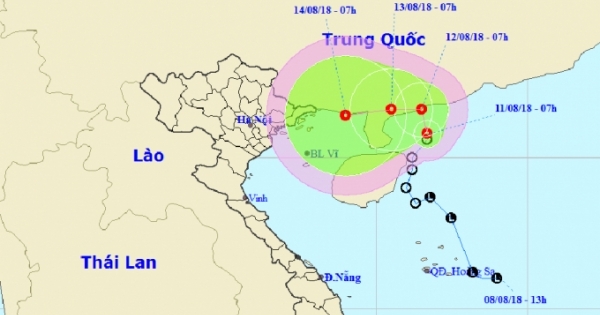 Áp thấp nhiệt đới quét ngang bờ biển Trung Quốc, hướng vào Việt Nam