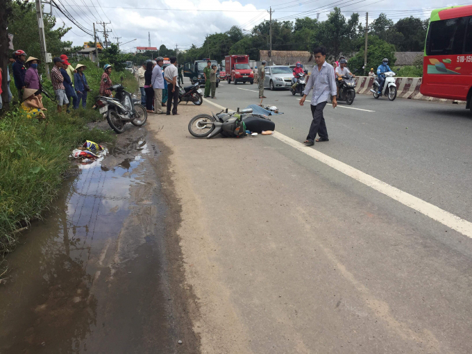 Hiện trường vụ tai nạn.