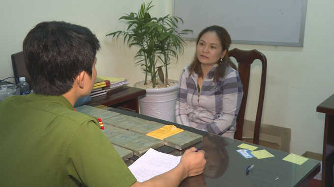 Đối tượng Phạm Thị Đ&agrave;o tại cơ quan CSĐT .