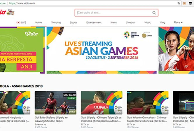 Vidio th&ocirc;ng b&aacute;o livestream Asiad 2018 v&agrave; một số người d&ugrave;ng Việt đ&atilde; theo d&otilde;i được v&agrave;i trận đầu.