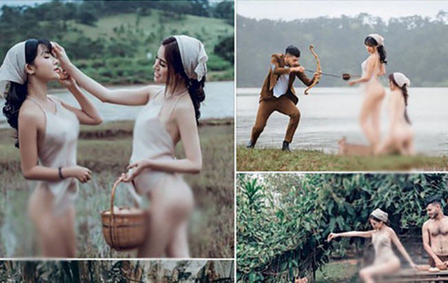 Những h&igrave;nh ảnh về hai c&ocirc; g&aacute;i chụp ảnh ở Đ&agrave; Lạt đang g&acirc;y tranh c&atilde;i.