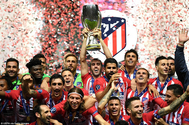 Atletico lần thứ ba gi&agrave;nh Si&ecirc;u Cup ch&acirc;u &Acirc;u