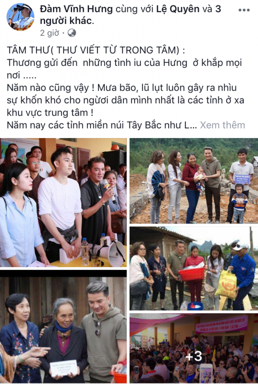 Ca sỹ Đ&agrave;m Vĩnh Hưng ph&aacute;t động ủng hộ người d&acirc;n bị thi&ecirc;n tai