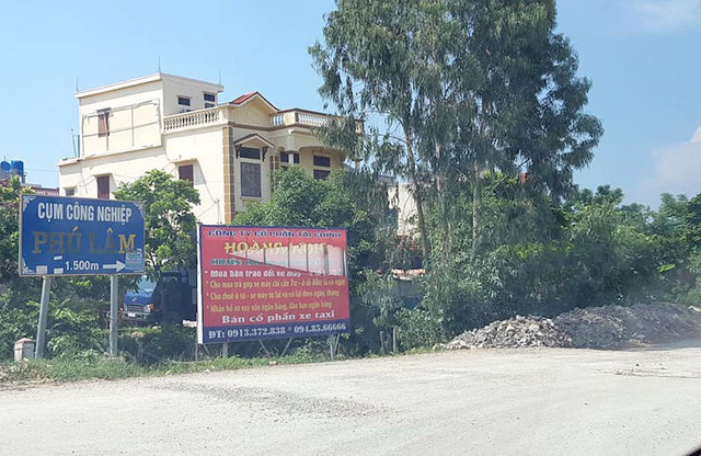 Đường dẫn v&agrave;o Cụm c&ocirc;ng nghiệp Ph&uacute; L&acirc;m.