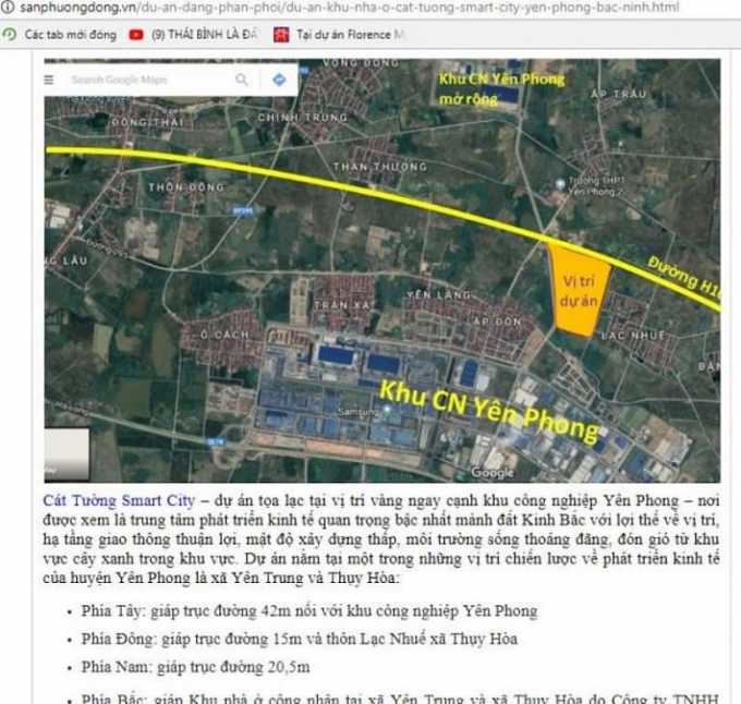 Một trang mạng rao b&aacute;n dự &aacute;n C&aacute;t Tường Smart Citỵ