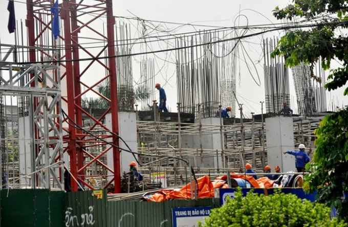 C&ocirc;ng tr&igrave;nh đang thi c&ocirc;ng tới tầng 2.