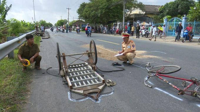 Hiện trường vụ tai nạn (Ảnh do c&ocirc;ng an cung cấp).