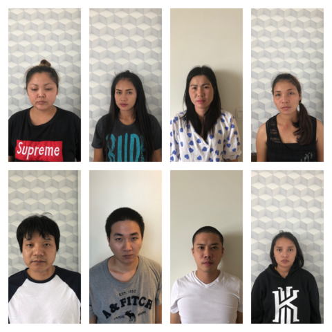 C&aacute;c đối tượng trong đường d&acirc;y lừa đảo quốc tế, bị C&ocirc;ng an Việt Nam bắt giữ.