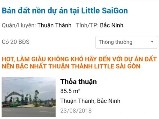 Dự &aacute;n đang được rao b&aacute;n rầm rộ tr&ecirc;n mạng.