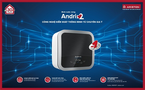 Andris2 l&agrave; d&ograve;ng sản phẩm đ&aacute;nh dấu 30 năm x&acirc;y dựng v&agrave; ph&aacute;t triển thương hiệu ARISTON tại thị trường Việt Nam.