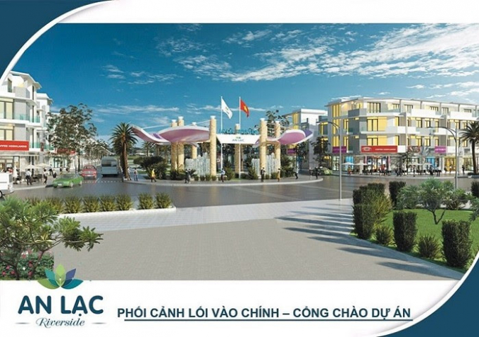 Phối cảnh vào cổng chính của dự án khu dân cư An Lạc Riverside.