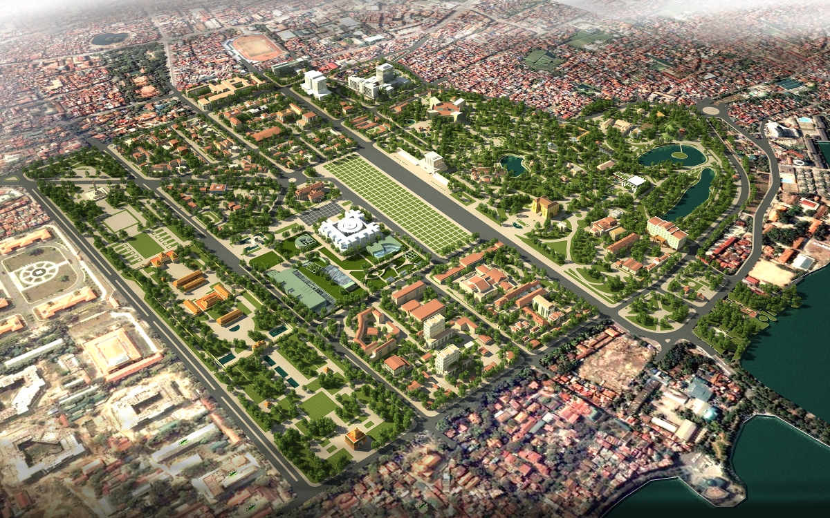 Phối cảnh Khu trung tâm chính trị Ba Đình. (Ảnh: baotainguyenmoitruong.vn).