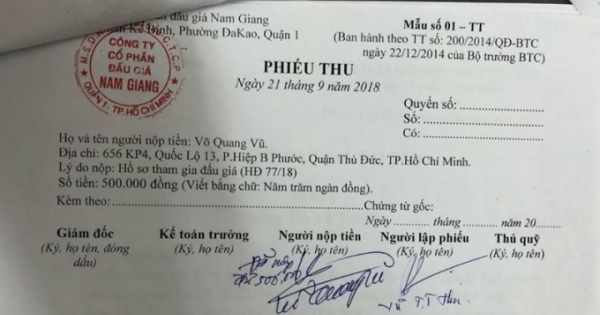 Công ty đấu giá bị kiện vì thu phí gấp đôi quy định