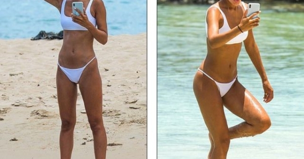 Montana Brown đẹp gợi cảm với bikini trắng