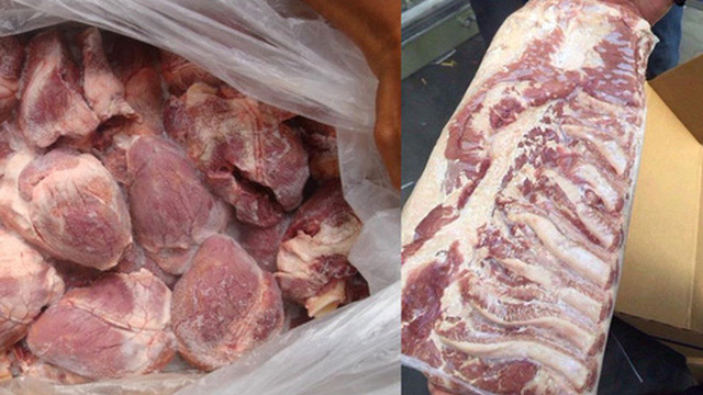 Thu giữ 40 tấn thịt đông lạnh hôi thối suýt bị làm giò chả