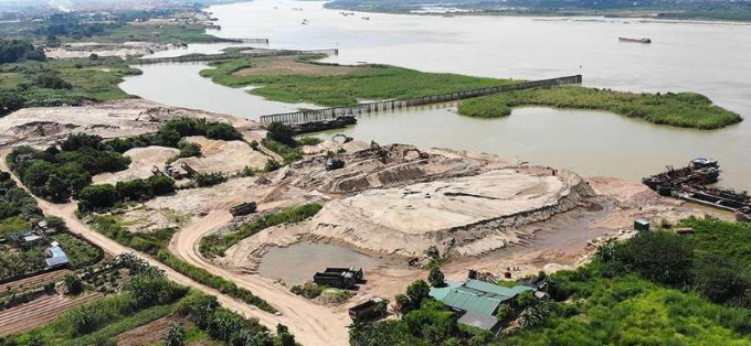 Khu vực dự kiến xây dựng cụm công trình đầu mối Liên Mạc. (Ảnh: Tiền Phong).