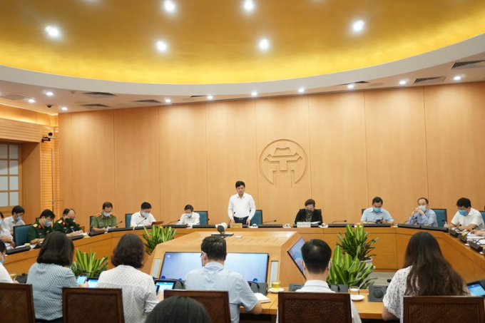 Toàn cảnh phiên họp chiều 21/8 của Ban Chỉ đạo phòng chống dịch thành phố Hà Nội