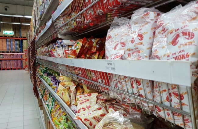 Mì Miliket ít xuất hiện trên các quầy kệ siêu thị. 