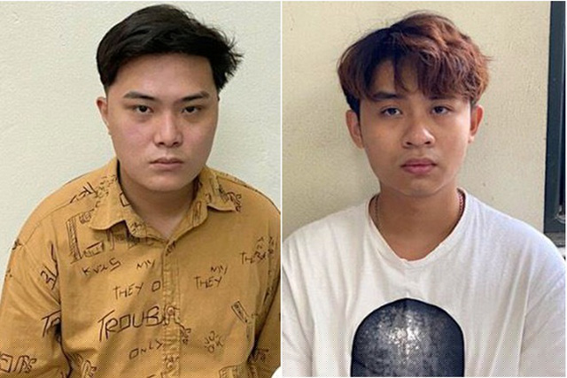 Hai đối tượng Hiếu và Huy tại cơ quan Công an.