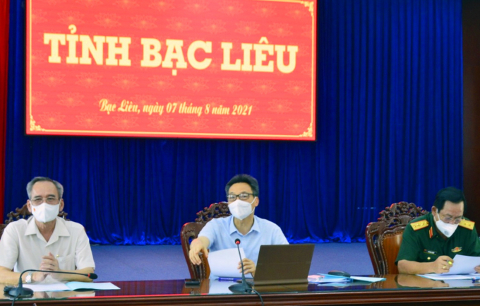  Phó Thủ tướng Vũ Đức Đam phát biểu Chỉ đạo tại buổi làm việc với tỉnh Bạc Liêu. (Ảnh: Trọng Nghĩa)