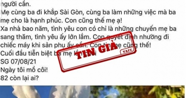 VAFC khuyến cáo không chia sẻ thông tin chưa kiểm chứng