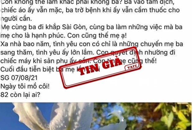 VAFC khuyến cáo không chia sẻ thông tin chưa kiểm chứng