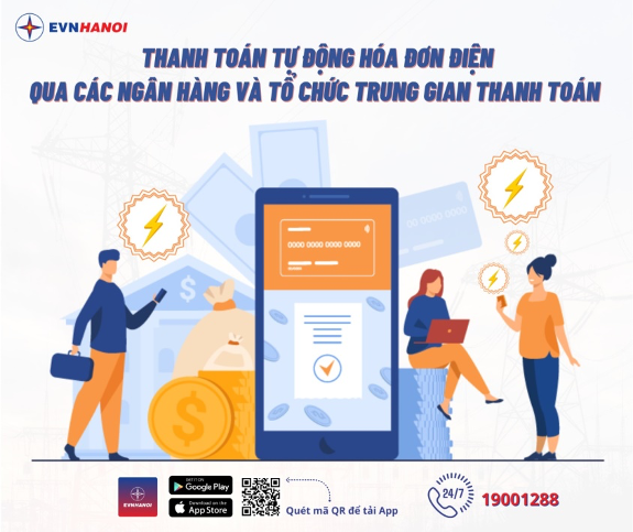 EVNHANOI khuyến cáo khách  hàng sử dụng dịch vụ   thanh toán tiền điện trực tuyến để phòng, tránh Covid - 19