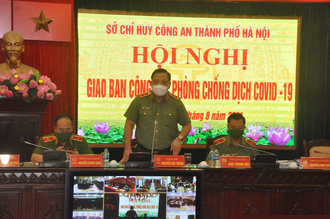 Trung tướng Nguyễn Hải Trung, Giám đốc CATP, phát biểu chỉ đạo tại hội nghị