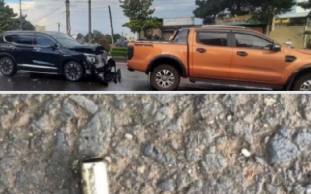 Vác súng và mã tấu uy hiếp đối phương sau va chạm giao thông