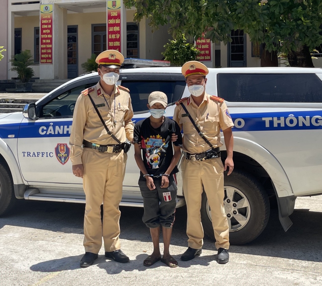 Đối tượng Nguyễn Văn Đông tại cơ quan Công an