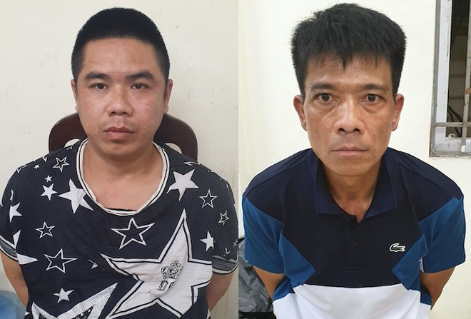 Đối tượng Hoàng Văn Linh (trái) và Nguyễn Văn Hùng.