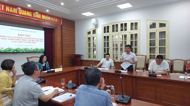 Đại diện các tiểu ban Hội đồng Sơ khảo thảo luận. (Ảnh: Minh Thu/Vietnam+)