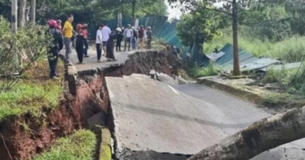 Phát hiện dòng chảy ngầm dưới điểm sụt lún đường Hồ Chí Minh đoạn qua tỉnh Đắk Nông