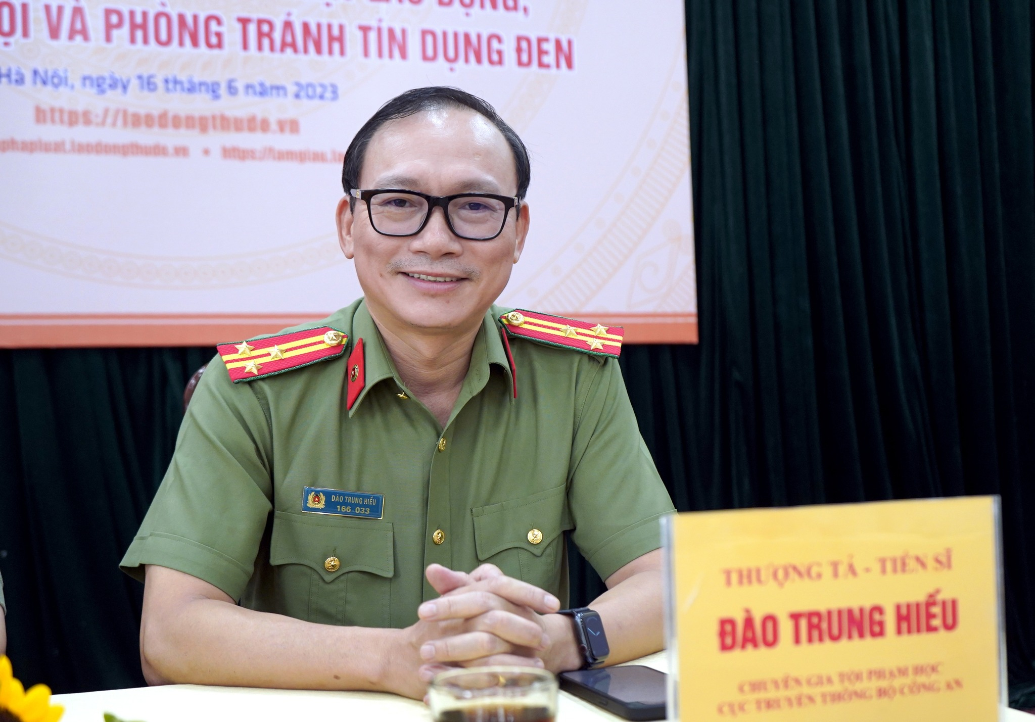 Tiến sĩ tội phạm học, Thượng tá Đào Trung Hiếu.