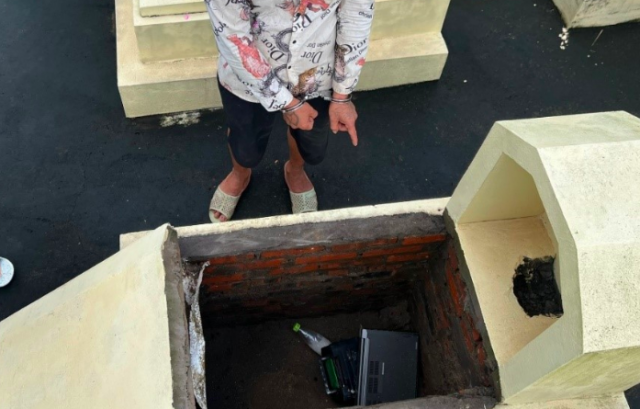 Bắt giữ đối tượng trộm cắp tài sản rồi mang ra nghĩa trang cất giấu