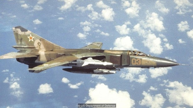 Thập ni&ecirc;n 1980, chiếc MiG-23 của Li&ecirc;n X&ocirc; bị rơi sau khi một động cơ bị hỏng.