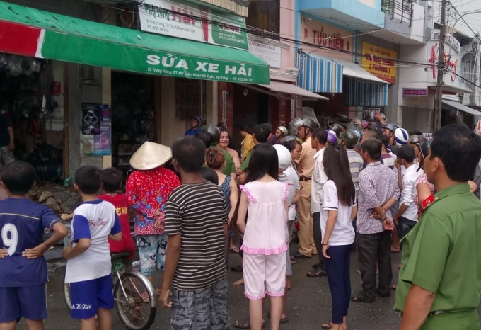 Hiện trường xảy ra vụ ch&aacute;y.