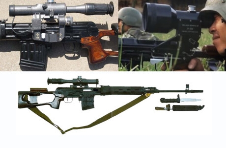 S&uacute;ng sử dụng k&iacute;nh ngắm PSO-1 cho nhiệm vụ ban ng&agrave;y v&agrave; trang bị k&iacute;nh ngắm đ&ecirc;m NVF-1BT do Việt Nam nghi&ecirc;n cứu sản xuất. SVD Dragunov vẫn l&agrave; loại s&uacute;ng bắn tỉa được trang bị nhiều nhất trong số c&aacute;c loại s&uacute;ng bắn tỉa d&ugrave;ng cho&nbsp;Cảnh s&aacute;t Cơ động Việt Nam.