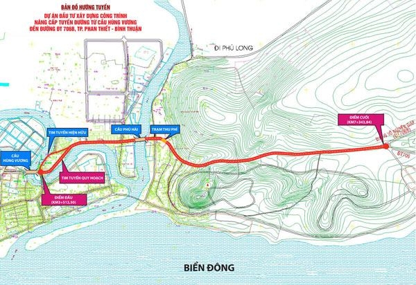 Bản đồ hướng tuyến dự &aacute;n sắp được n&acirc;ng cấp mở rộng.