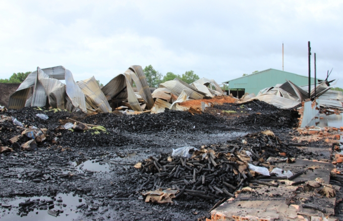 Hiện trường xảy ra vụ ch&aacute;y.